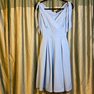 GownTown Light Blue Stretch Dress with pockets, M